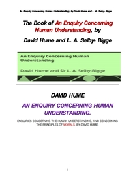 데이비드 흄의 인간의 이해력및 도덕성의 원칙에 관한 탐구. An Enquiry Concerning Human Understanding,