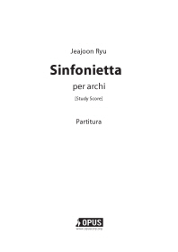  Sinfonietta: per archi(Study Score)