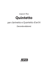  Quintetto: per clarinetto e Quartetto d'archi