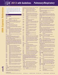  CPT 2013 Express Reference Coding Card Pulmonary/Respiratory