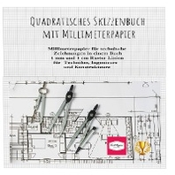  Quadratisches Skizzenbuch mit Millimeterpapier