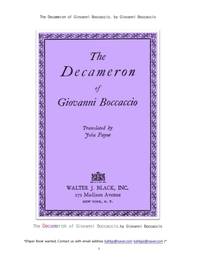  복카치오의 데카메론.The Decameron of Giovanni Boccaccio, by Giovanni Boccaccio
